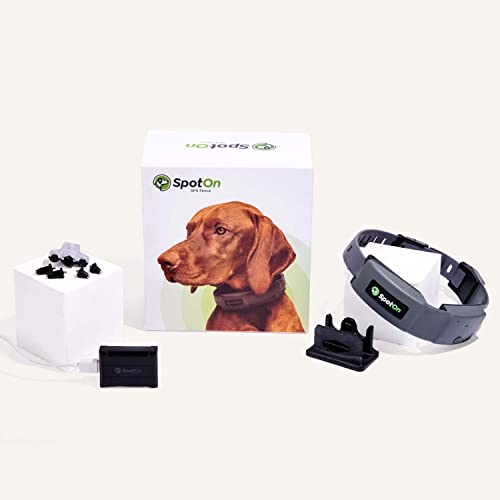 SpotOn GPS Dog Fence & Collar, Wireless, Precise GPS Location, Up to 20 Fences, No Acreage Limits, Waterproof, Assembled in USA (Small/AT&T)